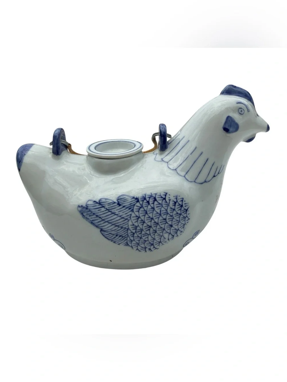 Williams Sonoma Grande Cuisine Blue White Chicken Bud Vase Chinoiserie Decor
